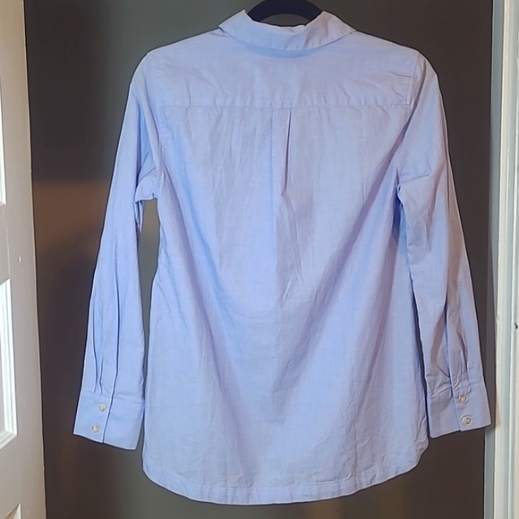 Talbots Light Blue Cotton Oxford Shirt XS | Side Button Detail - Picture 3 of 15